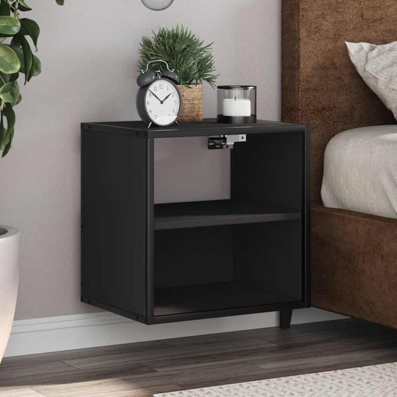 Wall-mounted Bedside Cabinets 2 pcs Black 40x31x39.5 cm Vidaxl