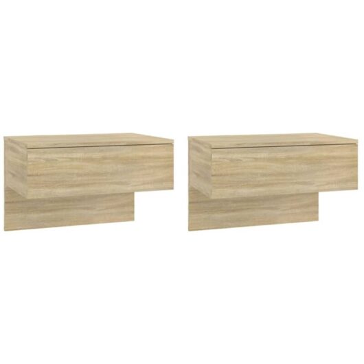 Wall-mounted Bedside Cabinets 2 pcs Sonoma Oak Vidaxl