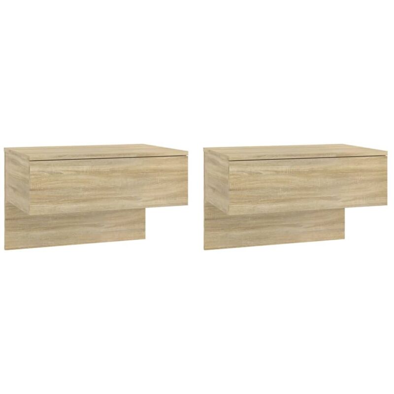 Wall-mounted Bedside Cabinets 2 pcs Sonoma Oak Vidaxl