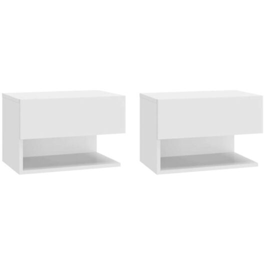 Wall-mounted Bedside Cabinets 2 pcs White Vidaxl
