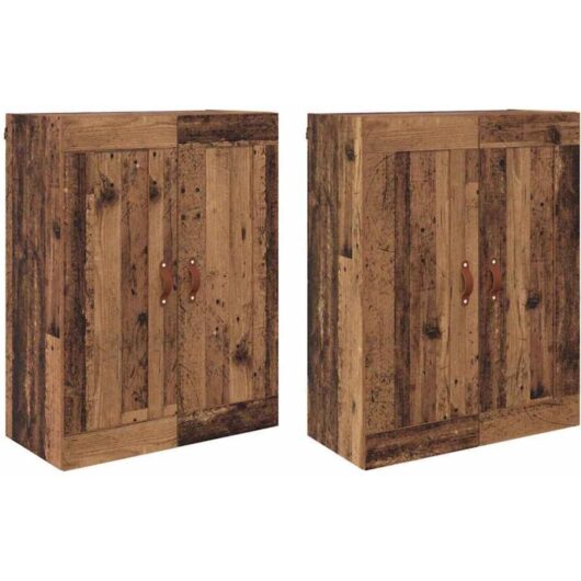 Wall-mounted Cabinet 2 pcs Old Wood 69.5 x 34 x 90 cm vidaXL